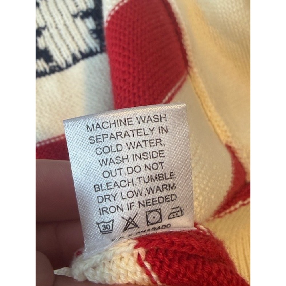 Show Me Your MuMu Zippy Cardigan America Knit Stars Stripes Flag Print Small - Picture 12 of 12